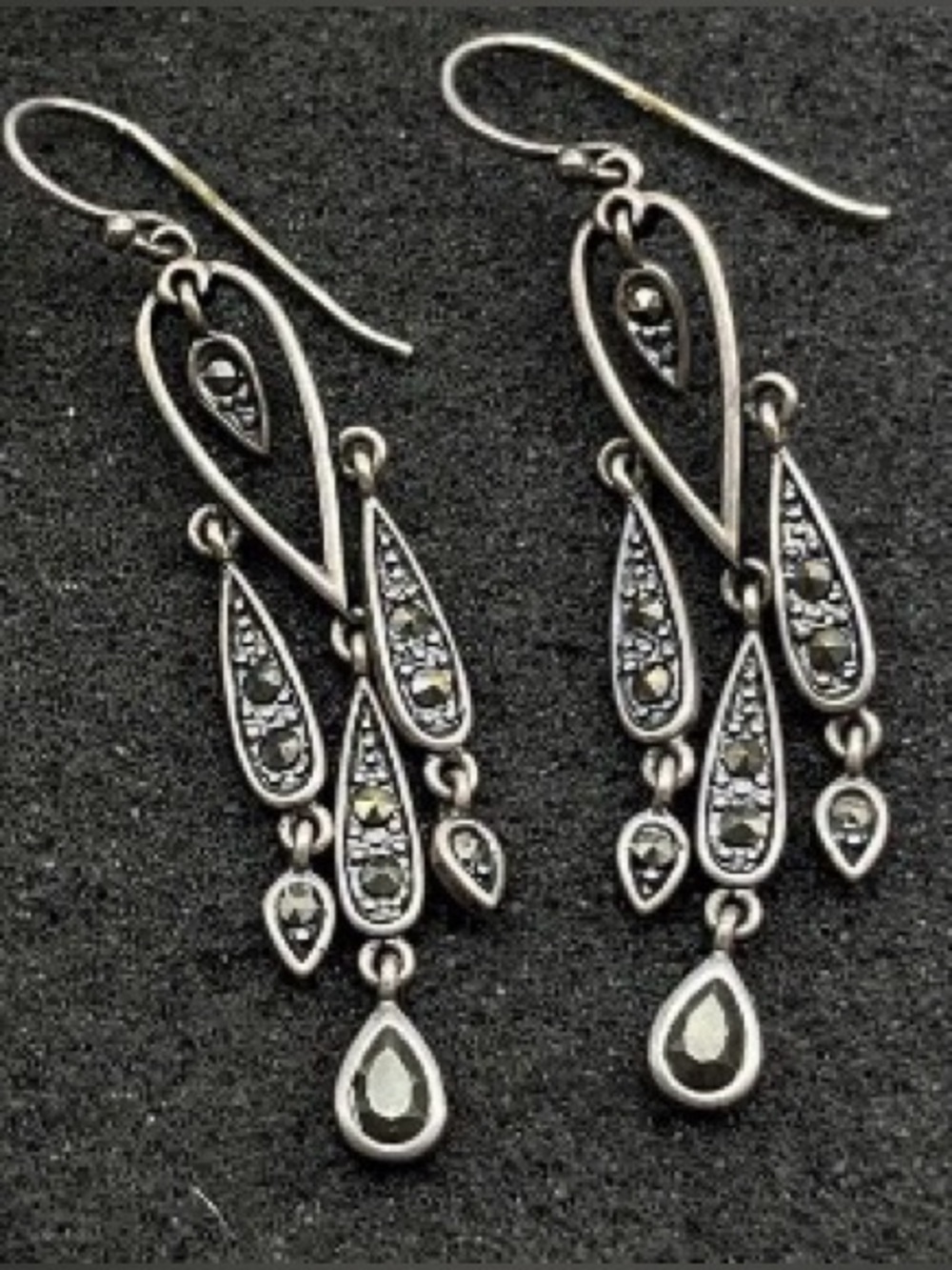 Marcasite Chandelier 925 Sterling Silver Vintage